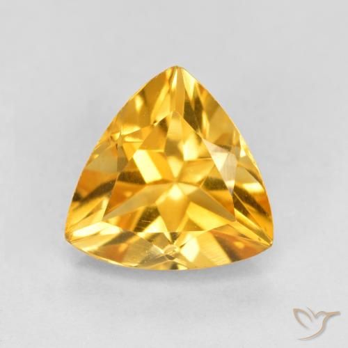 1.10ct 天然 中浅橙金 黄水晶, 胖三角形, VVS-VS