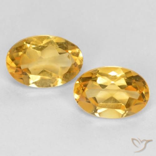 0.75ctw 天然 中浅橙金 黄水晶, 椭圆形, VS