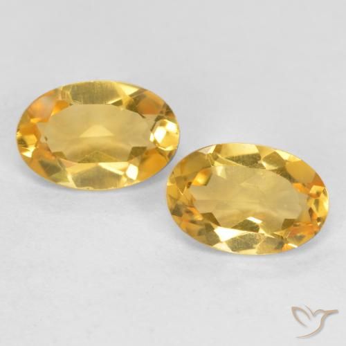 0.74ctw 天然 金橙色 黄水晶, 椭圆形, VS