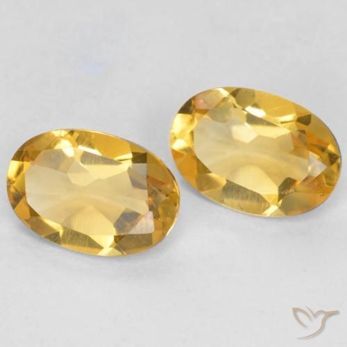 0.74克拉天然黄水晶，椭圆形，VS