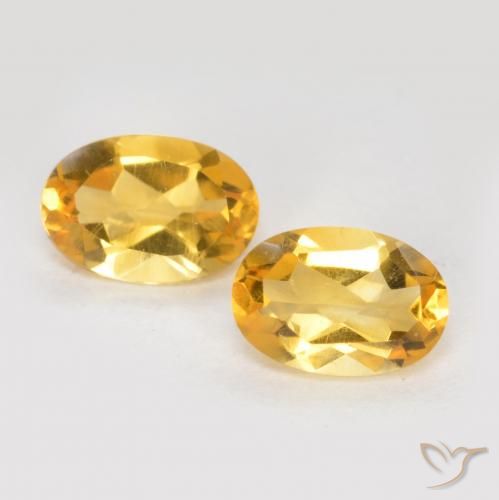 0.81ctw 天然 深金橙色 黄水晶, 椭圆形, VS