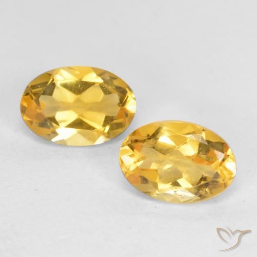 0.87ctw 天然 深金橙色 黄水晶, 椭圆形, VS