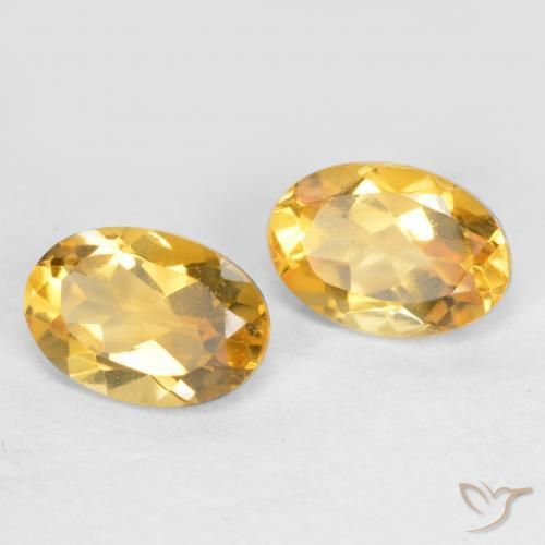0.87克拉天然黄水晶，椭圆形，VS