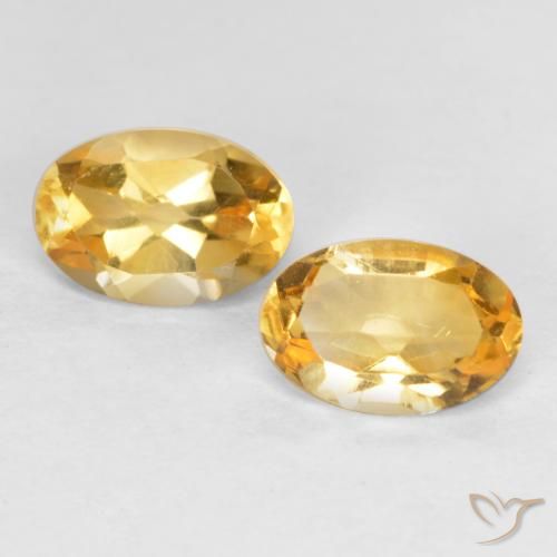 0.75ctw 天然 中深金色 黄水晶, 椭圆形, VS