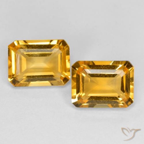 2.85ctw 天然 橙金 黄水晶, 祖母绿式切割, VS