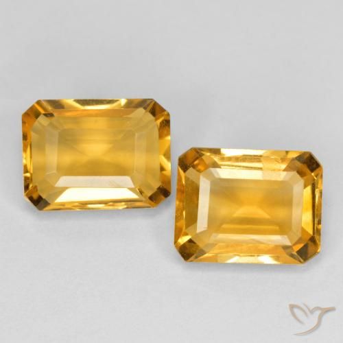 2.94ctw 天然 橙金 黄水晶, 祖母绿式切割, VS