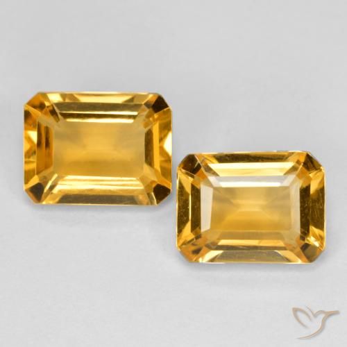 2.84ctw 天然 橙金 黄水晶, 祖母绿式切割, VS