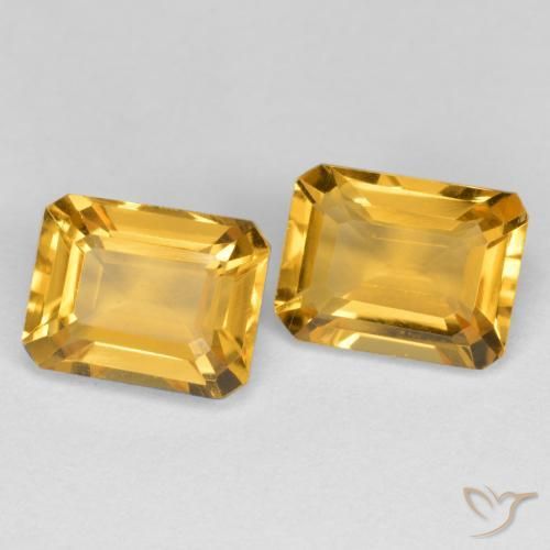 3.02ctw 天然 金色 黄水晶, 祖母绿式切割, VS