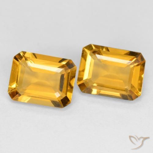 2.67ctw 天然 橙金 黄水晶, 祖母绿式切割, VS