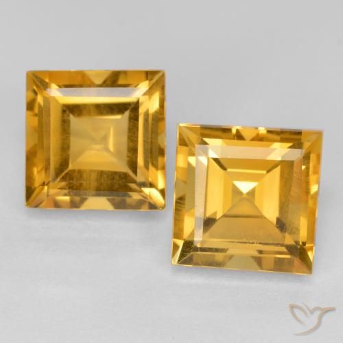 3.65ctw 天然 深金色 黄水晶, 正方形, VS