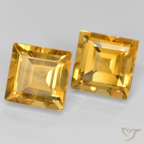 3.65克拉天然黄水晶，正方形，VS
