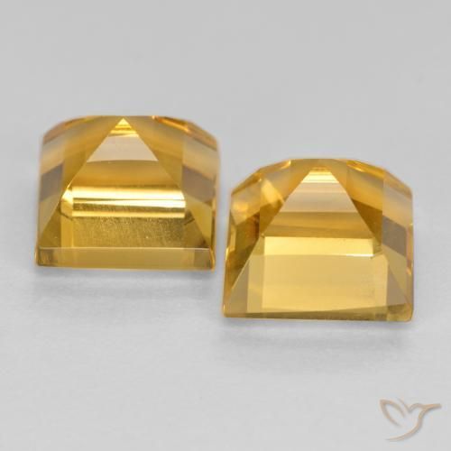 3.65克拉天然黄水晶，正方形，VS