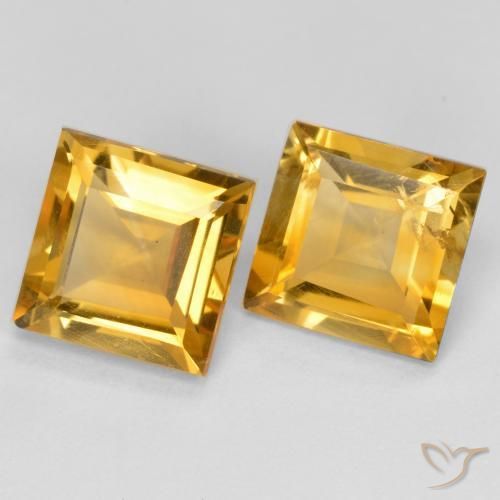2.85克拉天然黄水晶，正方形，VS
