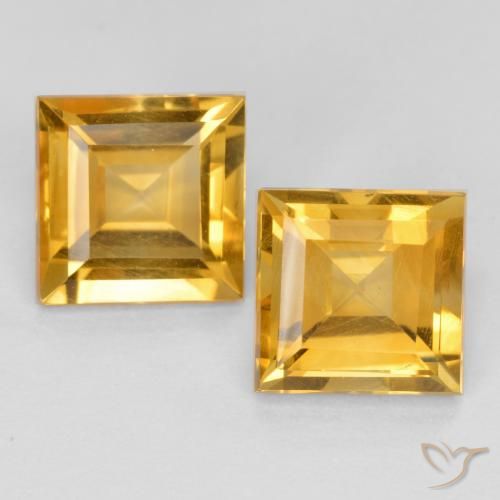 3.28ctw 天然 金橙色 黄水晶, 正方形, VS