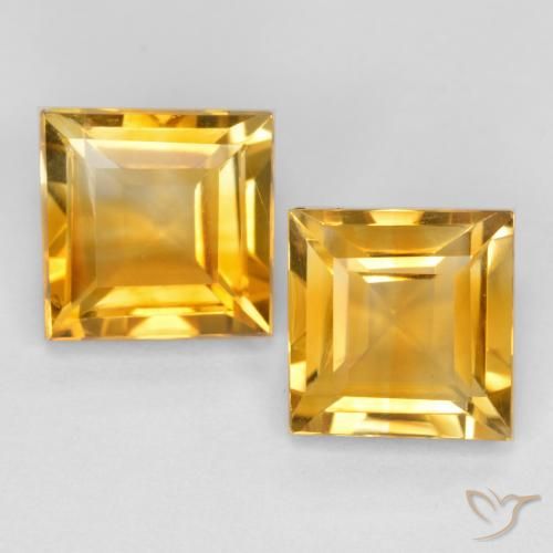 3.11ctw 天然 深金橙色 黄水晶, 正方形, VS