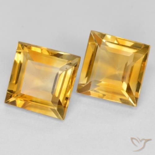 3.11克拉天然黄水晶，正方形，VS
