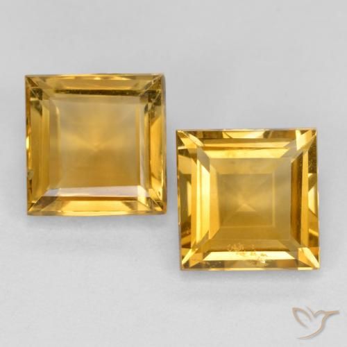 3.16ctw 天然 深金橙色 黄水晶, 正方形, VS