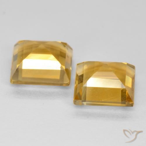 3.16克拉天然黄水晶，正方形，VS