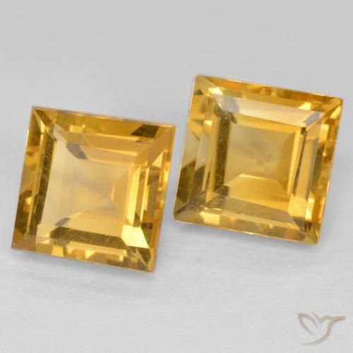 3.78克拉天然黄水晶，正方形，VS