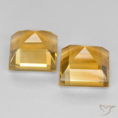 3.78克拉天然黄水晶，正方形，VS