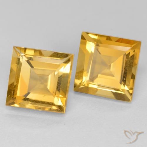 3.35克拉天然黄水晶，正方形，VS