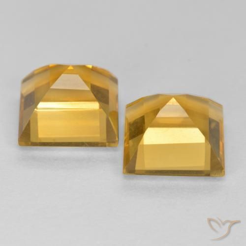 3.35克拉天然黄水晶，正方形，VS
