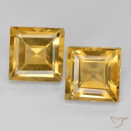 3.65ctw 天然 中深金色 黄水晶, 正方形, VS