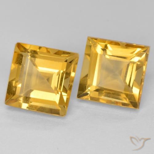 3.65克拉天然黄水晶，正方形，VS