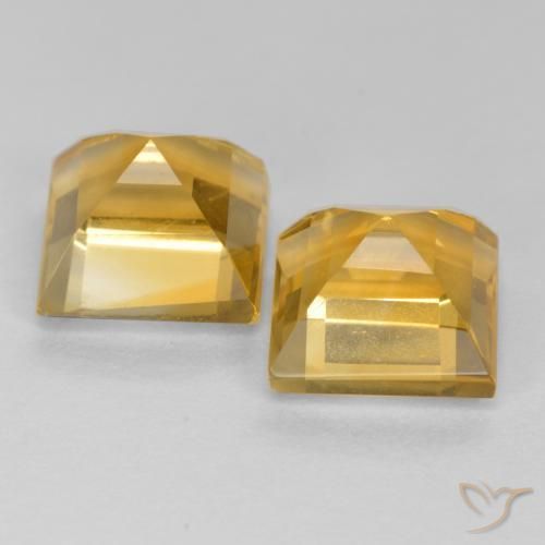 3.65克拉天然黄水晶，正方形，VS