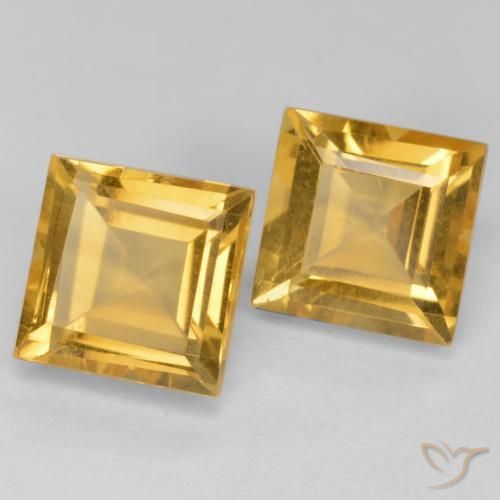 3.88克拉天然黄水晶，正方形，VS