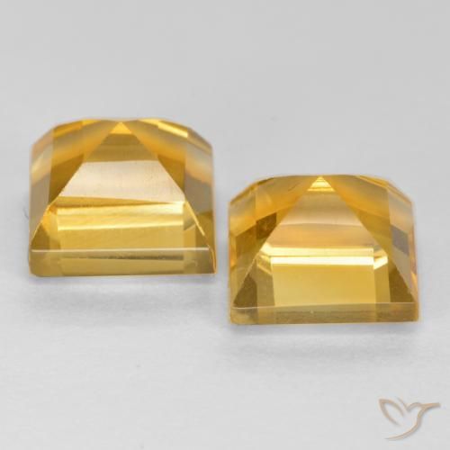 3.88克拉天然黄水晶，正方形，VS