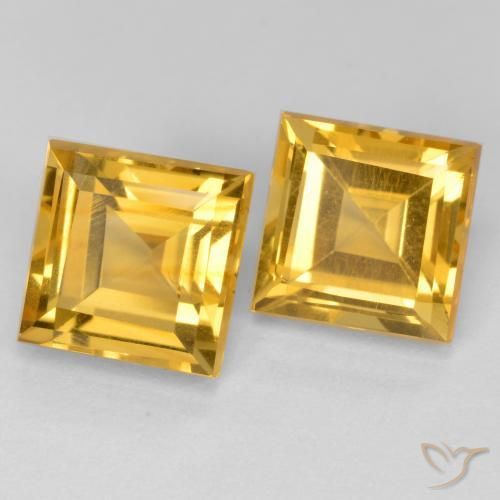 3.79克拉天然黄水晶，正方形，VS