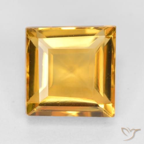 2.00ct 天然 金色 黄水晶, 正方形, VVS-VS