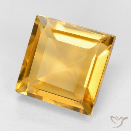 2.00克拉天然黄水晶，正方形，VVS-VS