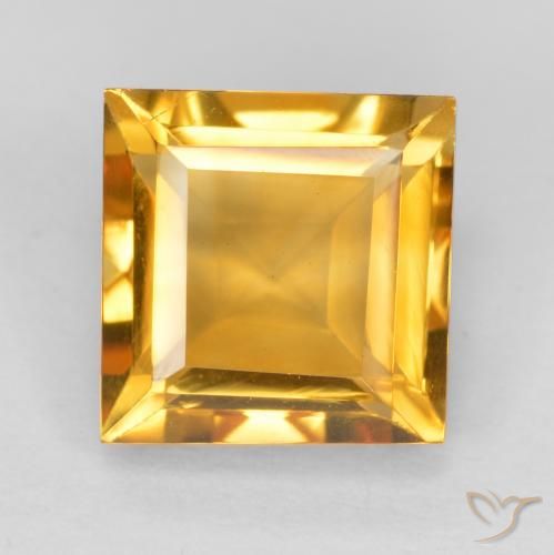 1.87ct 天然 中浅橙金 黄水晶, 正方形, VVS-VS