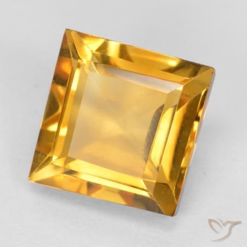1.87克拉天然黄水晶，正方形，VVS-VS