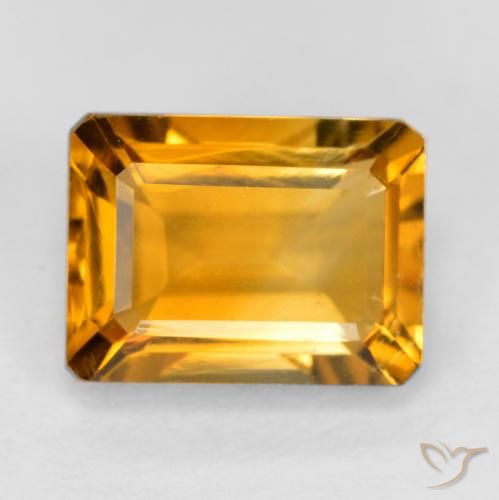 1.67ct 天然 橙金 黄水晶, 祖母绿式切割, VS