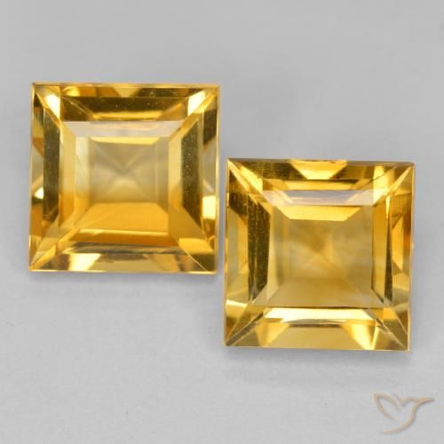3.12ctw 天然 深金 黄水晶, 正方形, VS