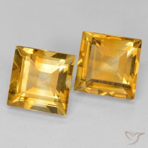 3.35克拉天然黄水晶，正方形，VS
