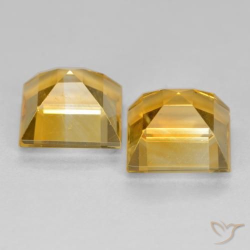 3.35克拉天然黄水晶，正方形，VS