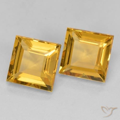 3.16克拉天然黄水晶，正方形，VS