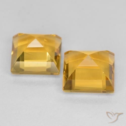 3.16克拉天然黄水晶，正方形，VS