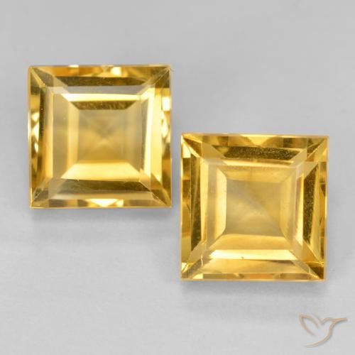 3.65ctw 天然 金色 黄水晶, 正方形, VS