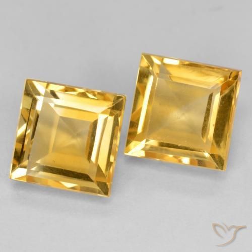3.65克拉天然黄水晶，正方形，VS
