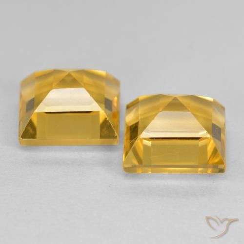 3.41克拉天然黄水晶，正方形，VS