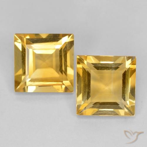 2.87ctw 天然 中金 黄水晶, 正方形, VS