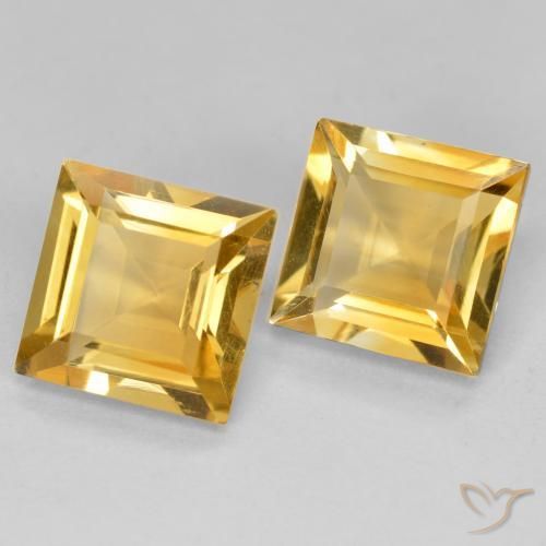 2.87克拉天然黄水晶，正方形，VS