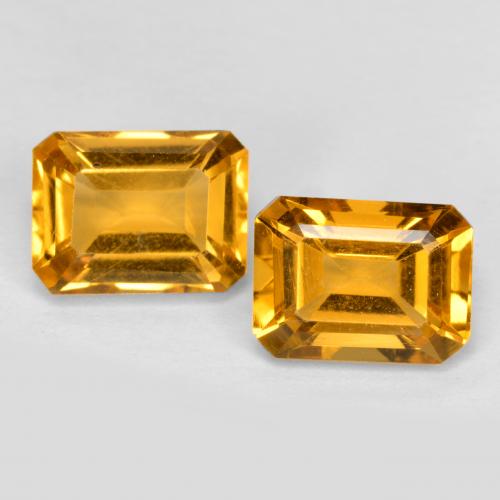 3.02天然金色黄水晶，祖母绿式切割，8×6毫米，VVS-VS