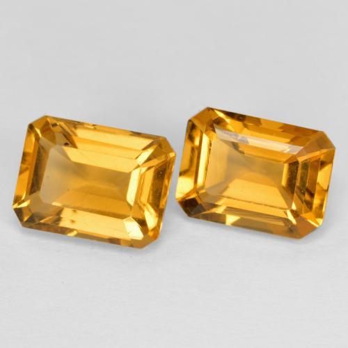 3.02天然金色黄水晶，祖母绿式切割，8×6毫米，VVS-VS