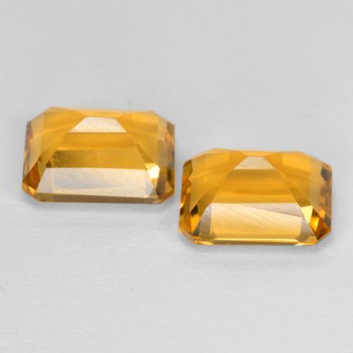 3.02天然金色黄水晶，祖母绿式切割，8×6毫米，VVS-VS
